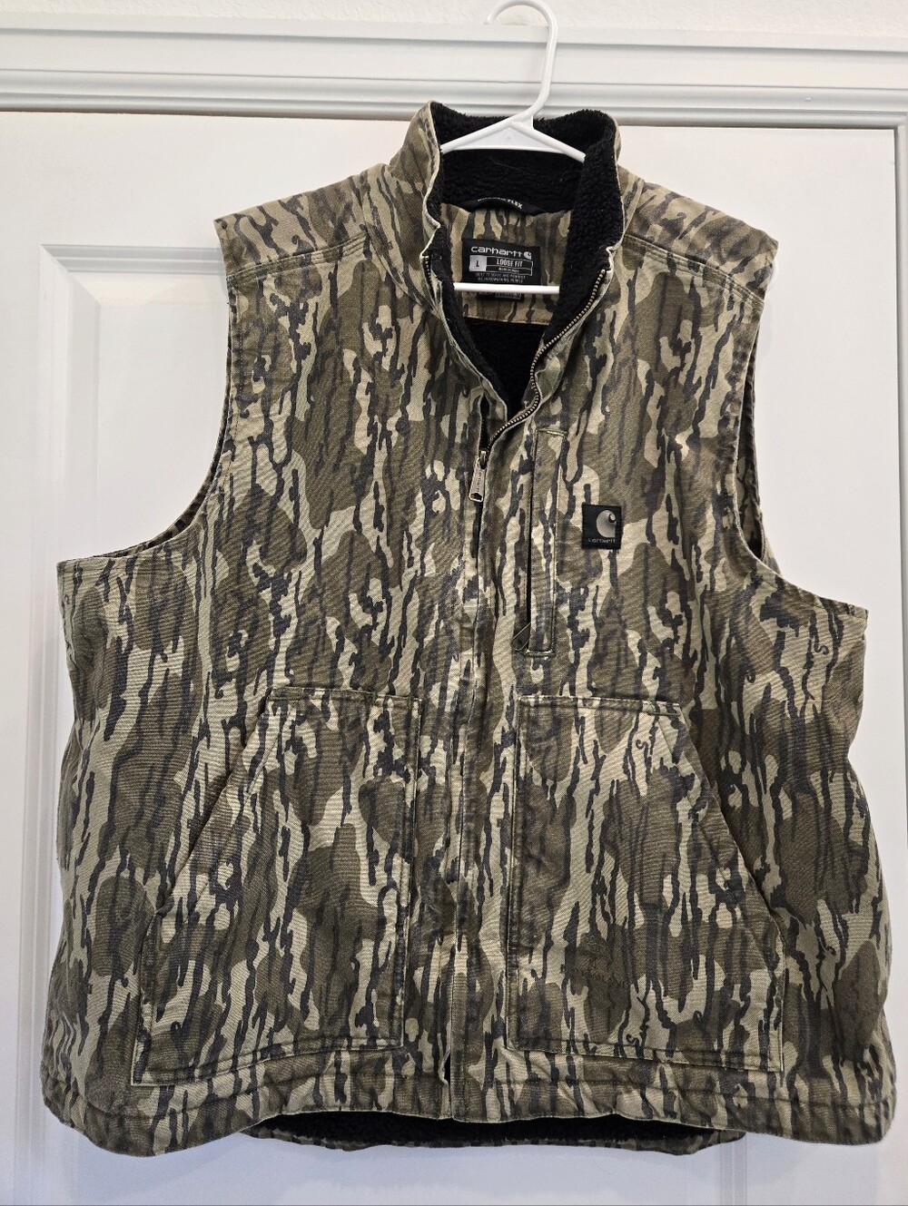 Carhartt Rugged Flex Camo Sherpa Vest Men’s L Mossy Oak Bottomland Olive/Beige